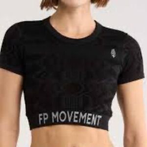 Free People Movement Run The Distance Baby Tee in black